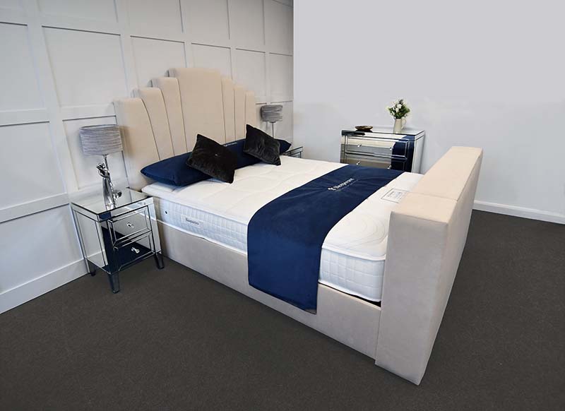 Seville tv bed in luxury fabric
