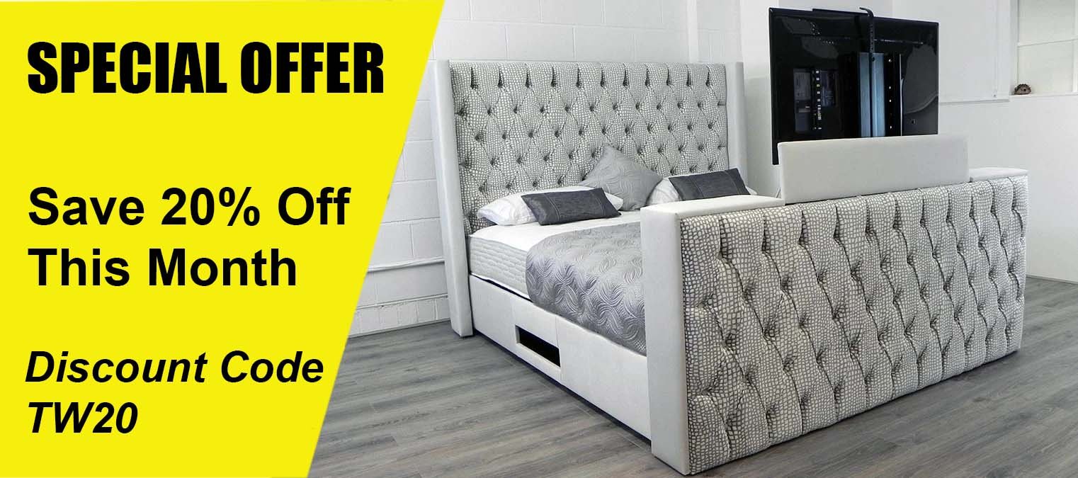 TV bed offer - save 20% off this month with discount code: TW20